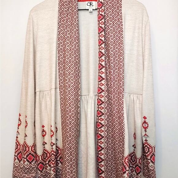 Anthropologie One September Solstice Night Knit Boho Aztec Open Cardigan Sweater - Picture 3 of 12